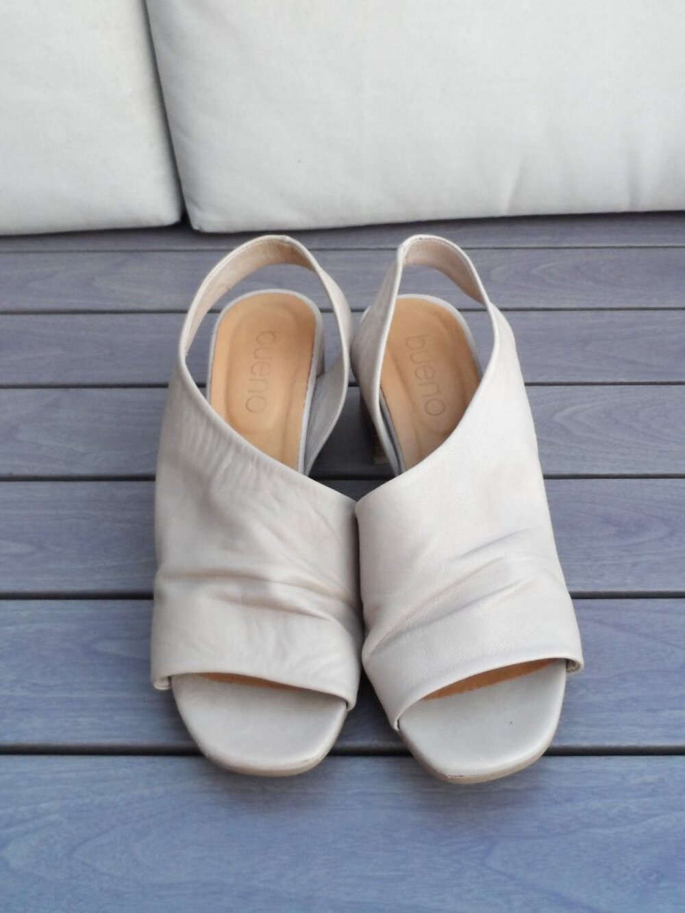 Bueno- slingback light beige sandals sz., 9 - Picture 3 of 11